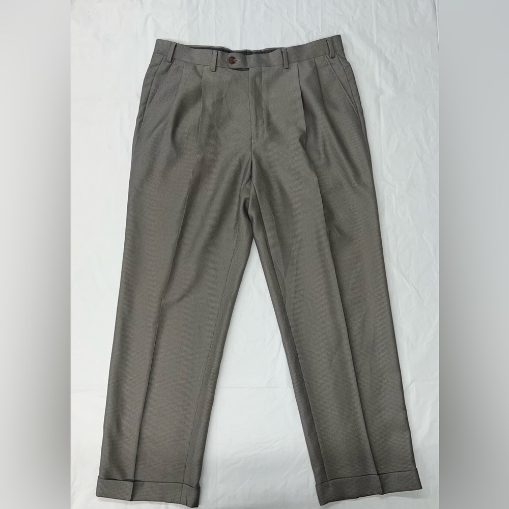 Lauren Ralph Lauren Mens 36Wx30L Plaid Pleated Cuffed Dress Pants